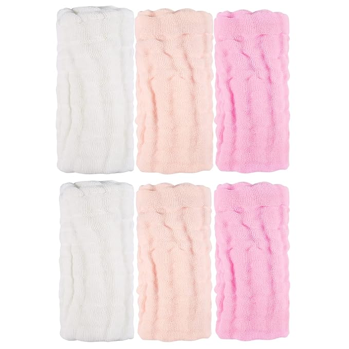 MUKIN Baby Washcloths and Burp Cloths, Soft Absorbent Towels for Newborns 6 Pack, 12x12 Inches