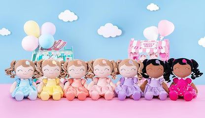 Gloveleya Baby Doll Gifts Plush Curly Girl Toys with Love 16" Azure
