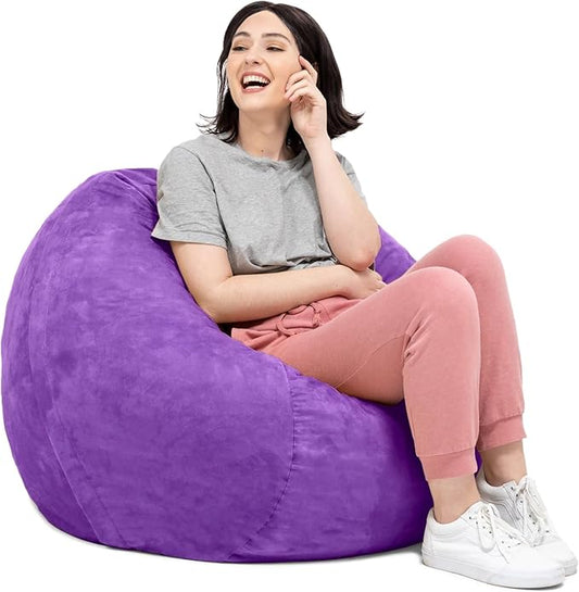 Jaxx 3 ft Bean Bag Chair with Removable Cover, Grape