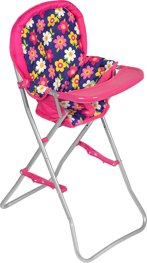 Fash n kolor - Baby Doll High Chair with Tray, Fits up to 18 inch Baby Dolls