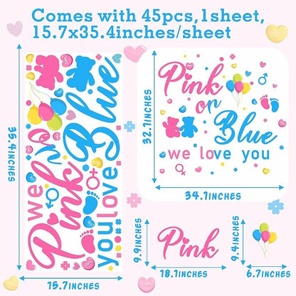 Boy Or Girl Sign Party Decal Gender Reveal Backdrop Decals