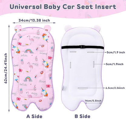 Miracle Baby Car Seat Insert Universal Breathable Baby Stroller Cushion Reversible 3D Air Mesh Cotton Stroller Mat for CarSeat, Buggy, Carrycot, High Chair (Rainbow)
