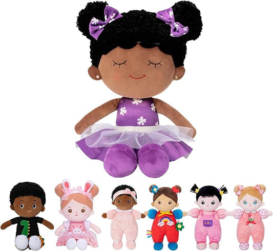 OUOZZZ 15in Soft Baby Doll Plush Toy - African American