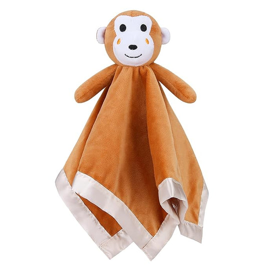 Pro Goleem Monkey Loveys for Babies, Soft Security Blanket Baby Snuggle Toy Newborn Stuffed Animals Baby Gifts for Boys and Girls 16 Inch