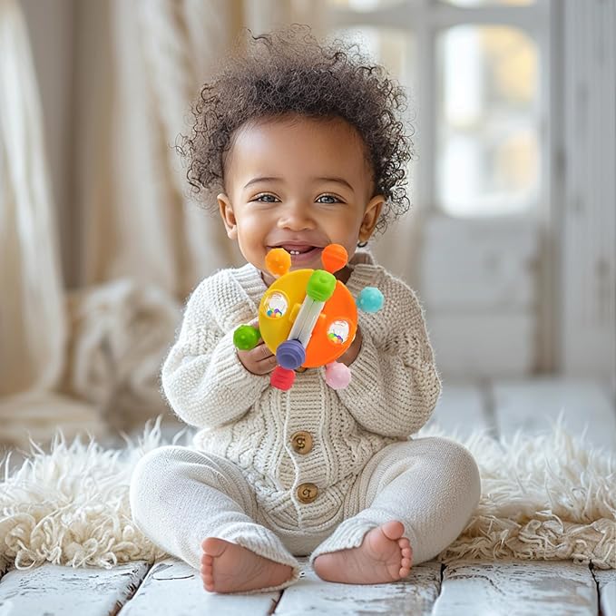 Baby Sensory Teething Toys, Montessori Baby Toys Teether 0-12 Months, 0-6 6-12 12-18 Months