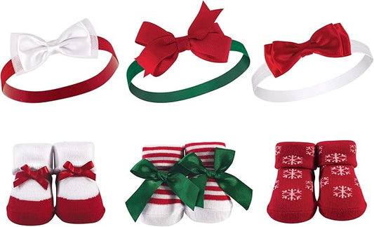 Hudson Baby Girl's Headband and Socks Giftset