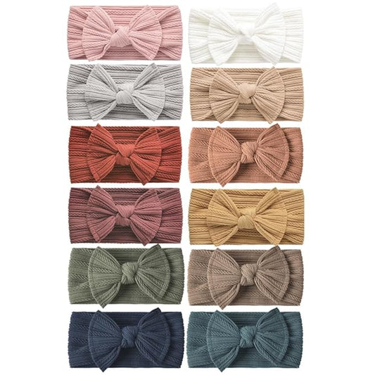 Niceye Handmade Baby Headbands Stretchy Nylon Headband with Bows 12