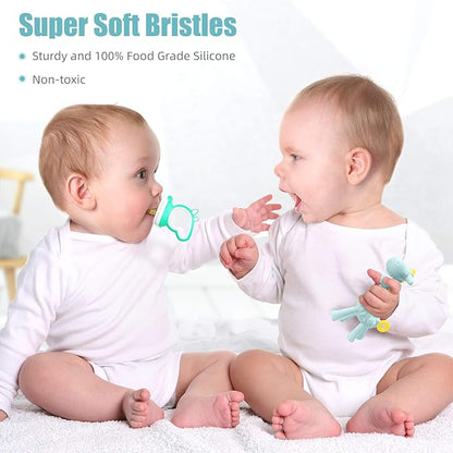 SHARE&CARE Baby Teething Toys for Girls and Natural Organic Fruit 1 Teethers 1 Feeder 3 Silicone