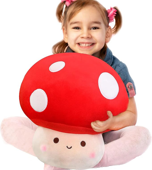 Large Mushroom Plush Toy, Mushroom Stuffed Animal Hugging Throw Pillow Plushies Doll Toy 12inch)