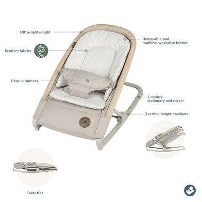 Maxi-Cosi Kori 2-in-1 Baby Bouncer Seat for Infants, Baby Rocker Chair, Portable Baby Bouncer, Classic Oat