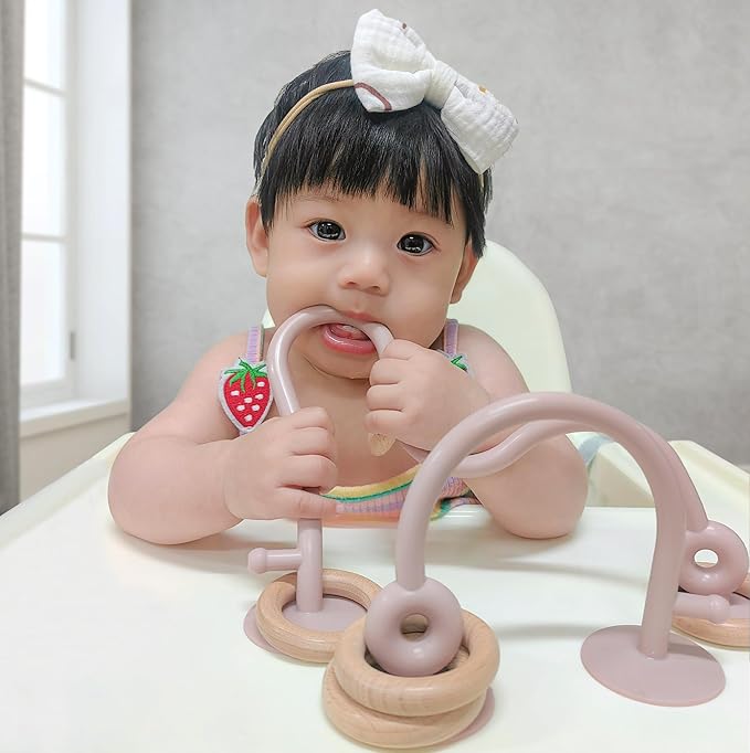 Socub High Chair Suction Cup Toy for Babies 6-12 18 Months, Montessori Educational Interactive Table Toys | Silicone Teething Toy