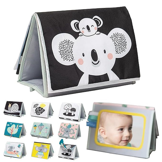 Tummy Time Toys High Contrast Baby Book. Fun, Interactive Crinkle