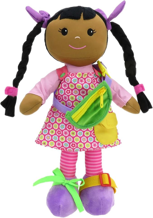 linzy Toys 16" Dark Skin Educational Doll/Adorable Plush Doll Comes