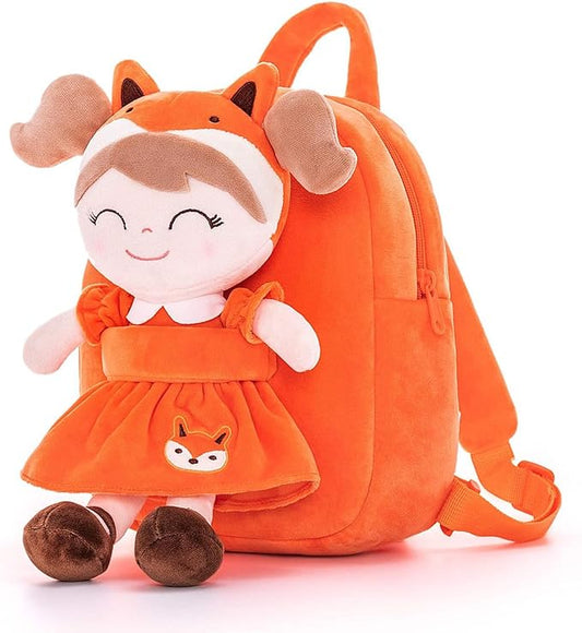 Gloveleya Kids Backpack Toddler Backpack Soft Plush Fox Girl Doll 9"…