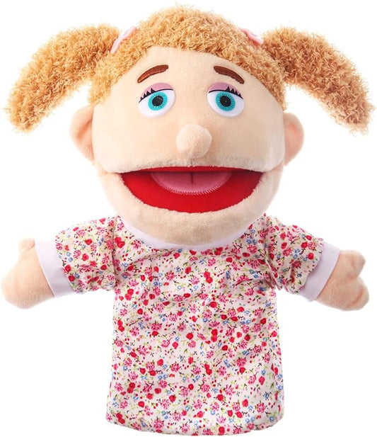 1 Pcs Family Hand Puppets 13 Inch Grandparents, Mom & Dad