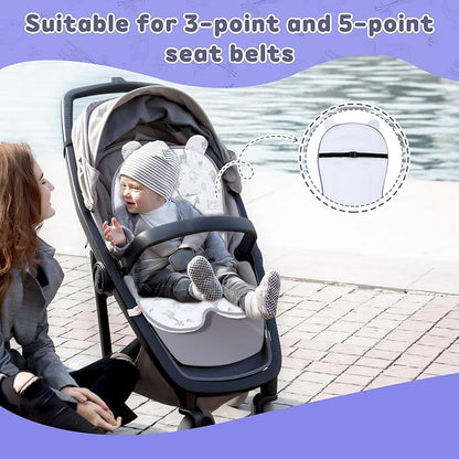Miracle Baby Car Seat Insert Universal Breathable Baby Stroller Cushion Reversible 3D Air Mesh Cotton Stroller Mat for CarSeat, Buggy, Carrycot, High Chair （Giraffe）