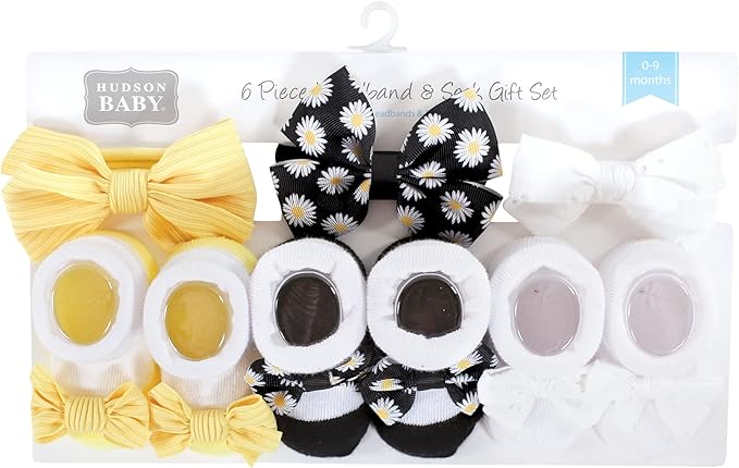 Hudson Baby Girl's Headband and Socks Giftset