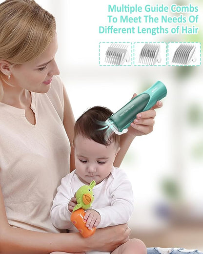 ENSSU Baby Hair Clipper,Vaccum Hair Clippers for Kids/Toddlers,Cordless Baby Hair Cutting Kit with Two Modes,Baby Hair Trimmer Haircut Machine in Large Hairs Storage Space,Rechargeable,Waterproof