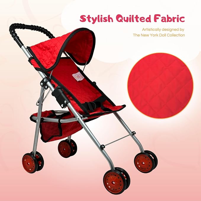 My First Baby Doll Stroller for Toddlers 3 Year Old Girls, Little Kids | Folding Baby Stroller for Dolls