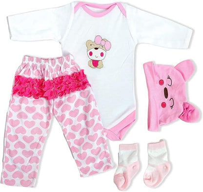 MAIHAO Reborn Baby Dolls Clothes for 17-22 Inch Newborn Baby 17-22 Inch 4pcs Set
