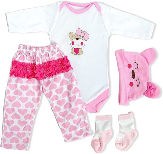 MAIHAO Reborn Baby Dolls Clothes for 17-22 Inch Newborn Baby 17-22 Inch 4pcs Set