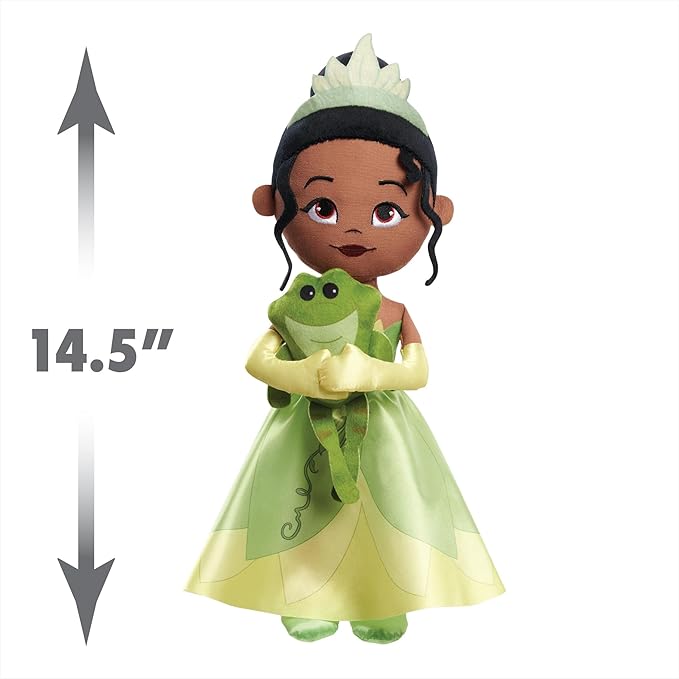 Disney Princess Lil' Friends Plush Tiana & Naveen 14.5-inch Plush Doll, Officially Licensed Kids Toys for Ages 3 Up