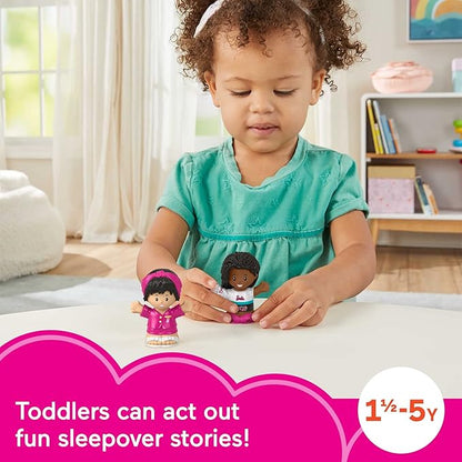 Fisher-Price Little People Toddler Toys Barbie Sleepover Figure Set with 2 Characters for Preschool Pretend Play Kids Ages 18+ Months