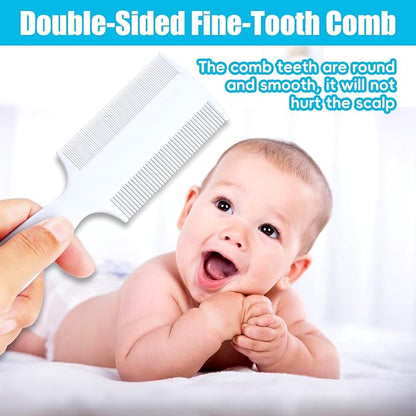 Cradle Cap Brush for Babies, 5Pcs Cradle Cap Treatment Set with Soft Bristle Brushes Silicone Scrubber Long Comb for Newborn Bathing Essentials Baby Brush and Comb Set (White)