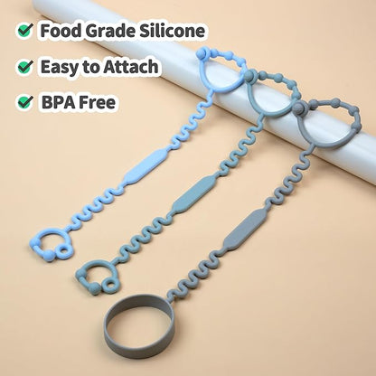 Toy Straps, Pacifier Holder Clip with Self-Adjusting Bayonet Chairs(Blue-3ps)