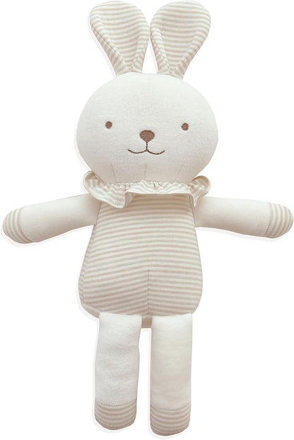 Organic Cotton Baby First Friend (Hello! Little Bunny) Attachment Doll for Baby, Pillow Buddy 15.7 inches
