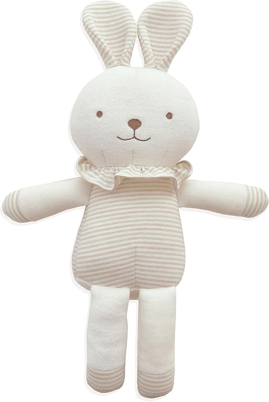 Organic Cotton Baby First Friend (Hello! Little Bunny) Attachment Doll for Baby, Pillow Buddy 15.7 inches