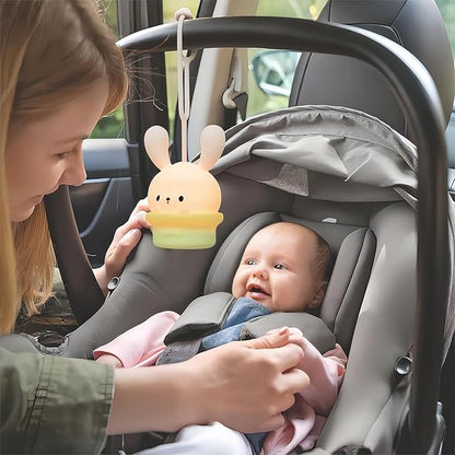 Night Light for Baby Cribs - Portable Rechargeable Led Light Up Toddler Bed Room Hanging Nightlight With Timing & Dimming Function 9 Colors Changing Eye Caring Travel Essentials Soft Silicone BPA Free