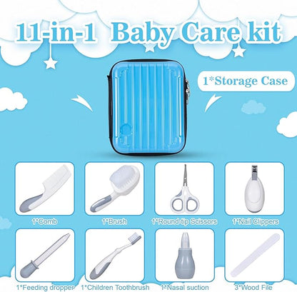 Little Angel Baby Healthcare and Grooming Kit, Safety Newborn Nursery Care Set, with Hair Brush Comb, Nail Clipper, Nasal Aspirator for Newborn Infant Baby Girls Boys