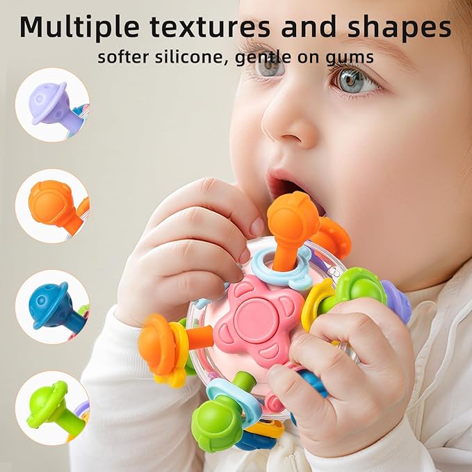 Baby Montessori Sensory Toys, Food Grade Teething Toys for Babies 0 3 6 9 12 18 Months