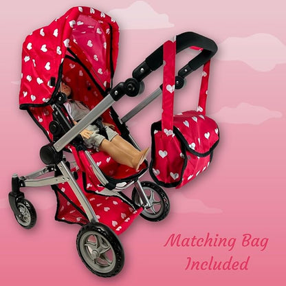 Convertible Combo Baby Doll Stroller for 3 Year Old Girls
