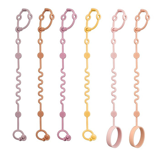Toy Straps for Baby, 6pcs Adjustable Toy Holder for Stroller Accessories