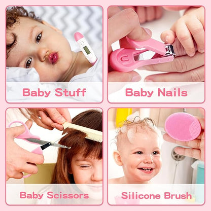 Baby Healthcare and Grooming Kit for Boys Girls Safety Newborn Nursery Essentials Health Care Set Gift for First-time Parents Nasal Aspirator