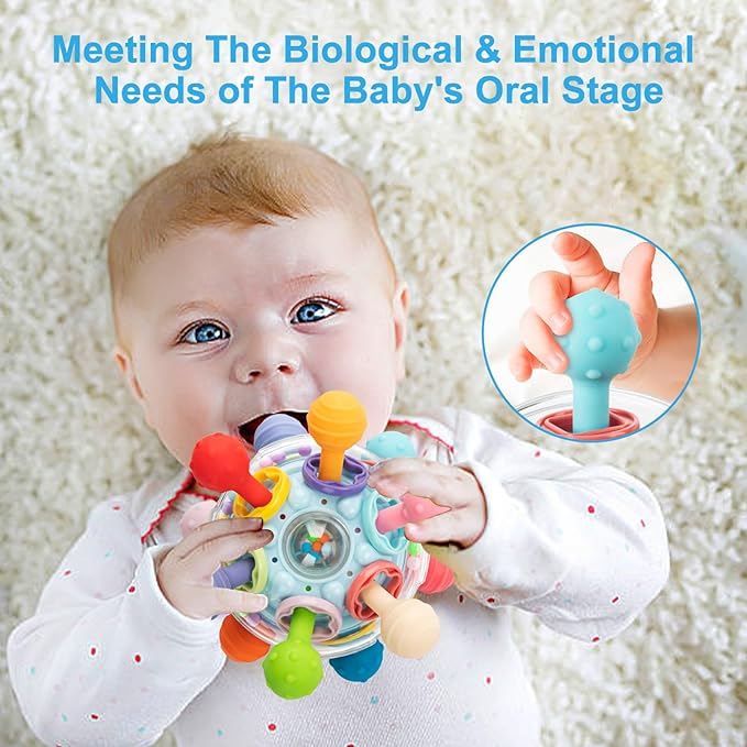 TOHIBEE Baby Montessori Sensory Toys for 0-6 6-12 Months, Food Grade Teething Toys for Babies 0 3 6 9 12 18 Months 1 2