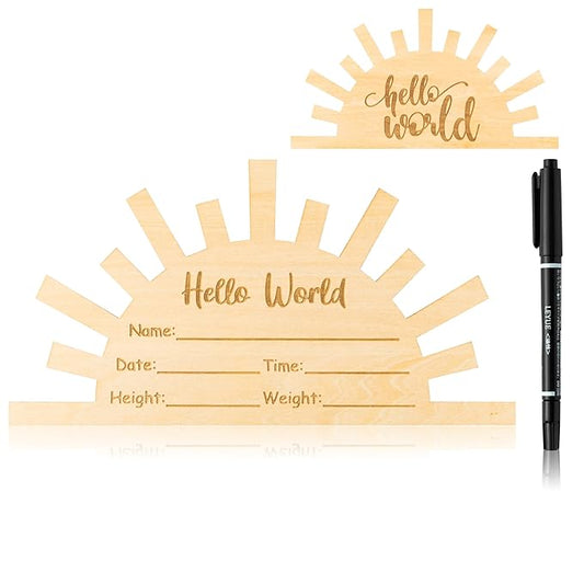 R HORSE Baby Birth Announcement Sign with Marker Pen, Boho