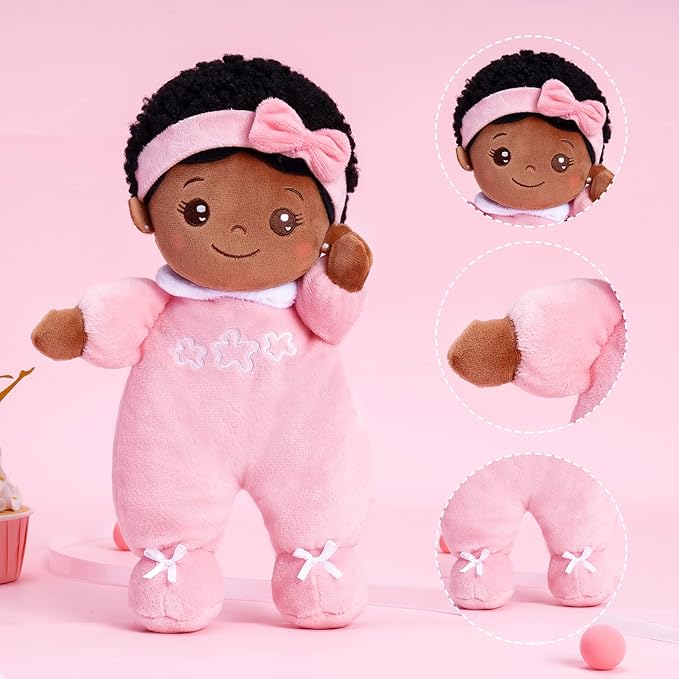 OUOZZZ Soft Black Baby Dolls for Girls - First African 10"