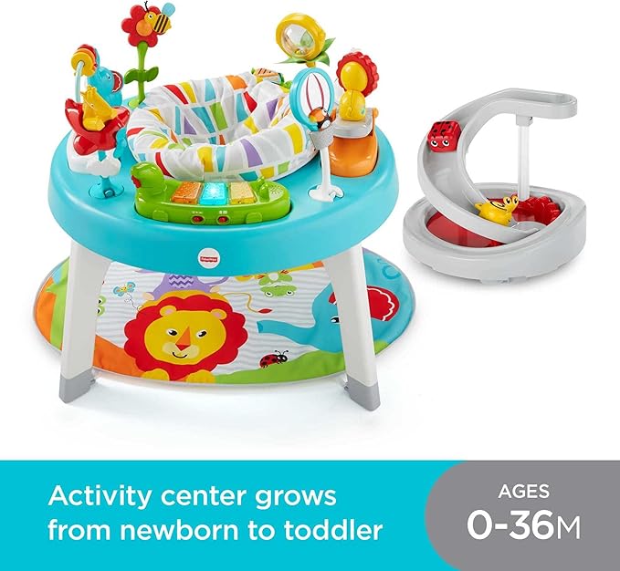 Fisher-Price 3-in-1 Sit-to-stand Activity Center [Amazon Exclusive], Multicolor & Portable Baby Chair Sit-Me-Up Floor Seat with Developmental Toys & Machine Washable Seat Pad