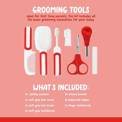 Cocomelon Healthcare & Grooming Kit for Baby Essentials Kit, Newborn Essentials Must Haves, Includes Thermometer, Medicine Dropper, Grooming Tools & More