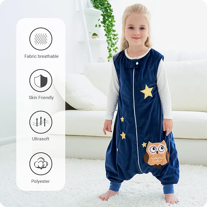 Baby Sleeping Sack Sleeveless, Toddler Sleeping Bag with Legs