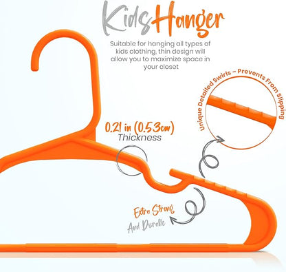 Utopia Home 60 Pack Kids Hangers - 11.5 Inch Plastic Baby Hangers for Closet - Childrens Hanger for Clothes & Infant Hanger for Closet - Ideal for Everyday Standard Use (Orange)
