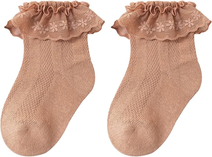 QandSweet Baby Girls' Eyelet Flower Socks Ankle Sock for Newborn