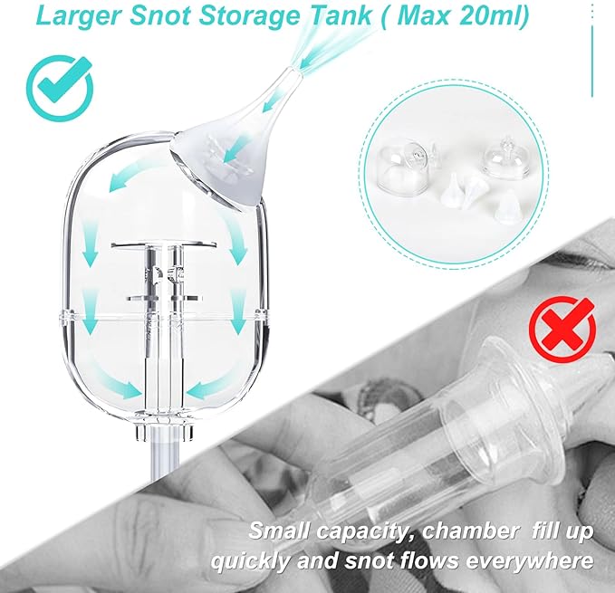 Electric Nasal Aspirator for Baby, Hospital Grade Nose Sucker Nose Suction for Newborn Toddler with 9 Level Suction 3 Silicone