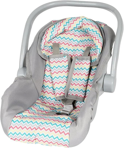 Adora Baby Doll Car Seat Carrier with Removable Cover - Machine Washable, Fits Most Dolls and Stuffed Animals Birthday Gift For Ages 2+