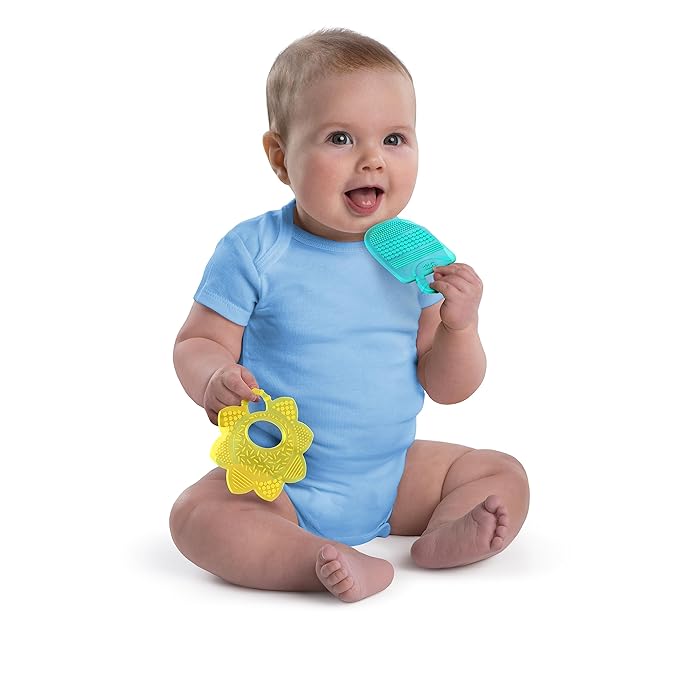 Bright Starts Sunny Soothers 2pk Multi-Textured Bpa Free Baby Teethers 3 Months+