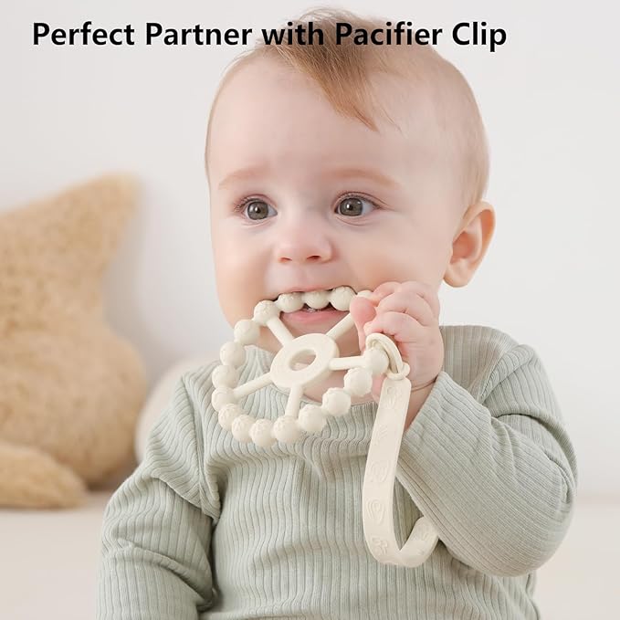 3 Pack Ring Teether, Silicone Teething Ring Toys for Babies 0-6 Months 6-12 Months 12-24 Months,