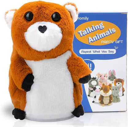 HOMILY Talking Beaver, Repeats What You Say Plush Animal Toy Electronic Hamster Mouse for Boys